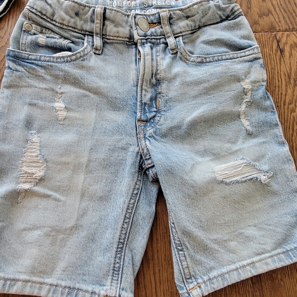 Boys Denim Jean Shorts H&M and AG Striped Tee Summer Size 6T 7T Bundle - Picture 4 of 16